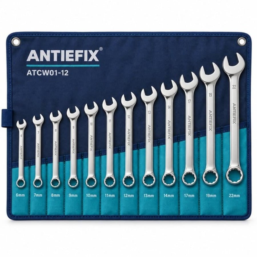 طقم مفاتيح مشتركة ANTIEFIX عدد 12 قطعة – 6 إلى 22 مم – ATCW01-12