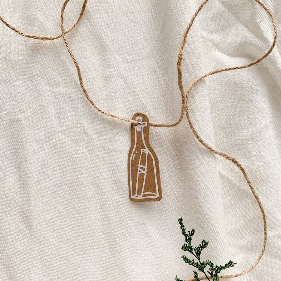 Happiness bottle tag