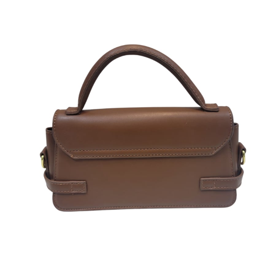 شنطه يد وكتف نسائية بني شوكولاتي بتصميم أبازيم من Fashion Bags مستعمل