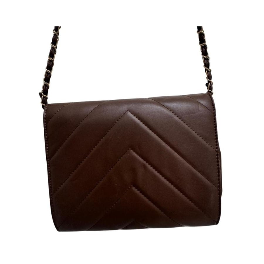 حقيبة يد نسائي بنية (Chevron Quilted)