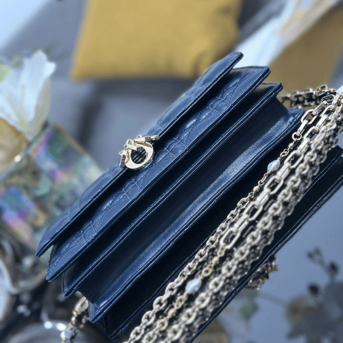 حقيبة My Dior Top Handle من جلد الخروف بنقشة Cannage