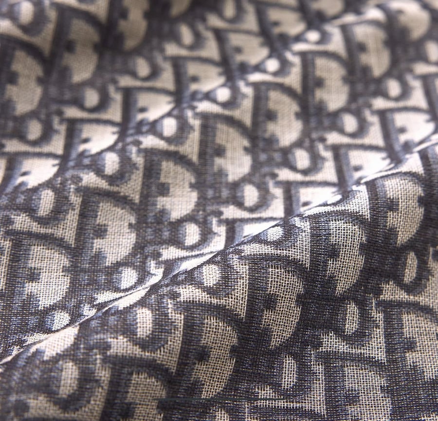 Dior Oblique Shawl Navy Blue Wool, Silk and Cotton