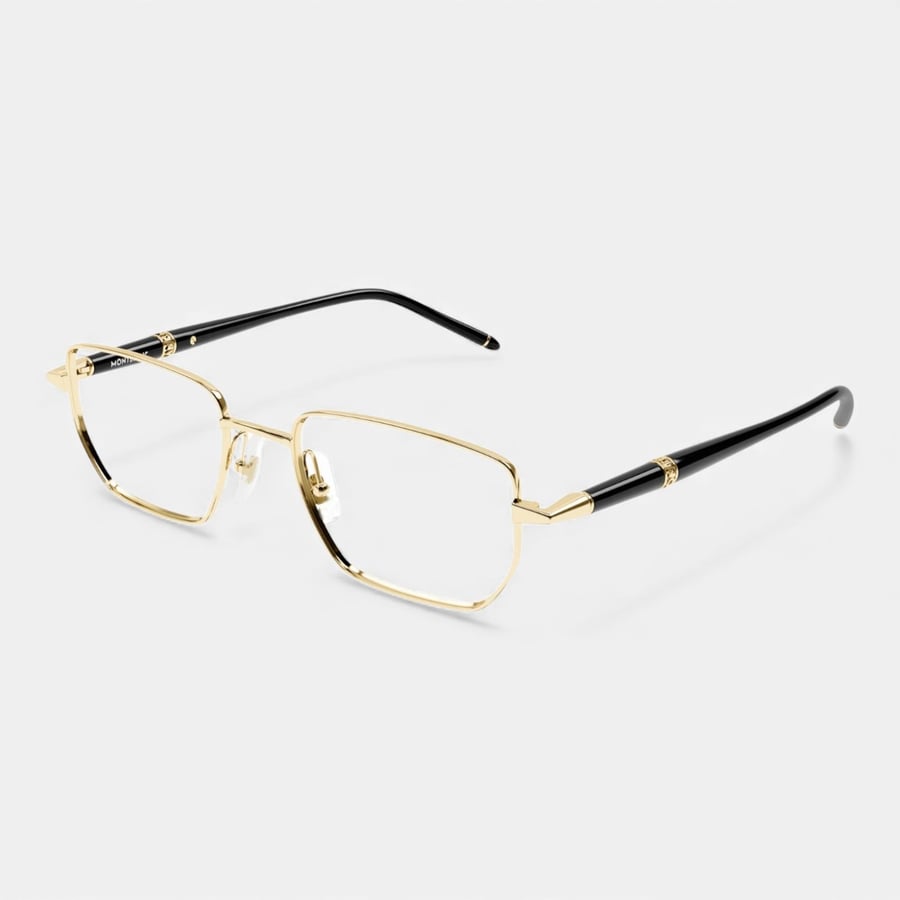مونت بلانك اطار طبي ذهبي لامع بتصميم مربع موديل MB0347O 004 XL