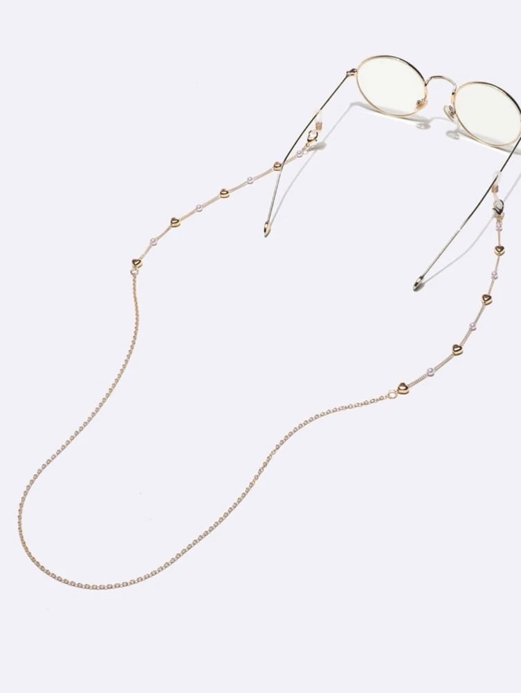 سلسلة نظارات ذهبية مزخرفة على شكل قلب 11821