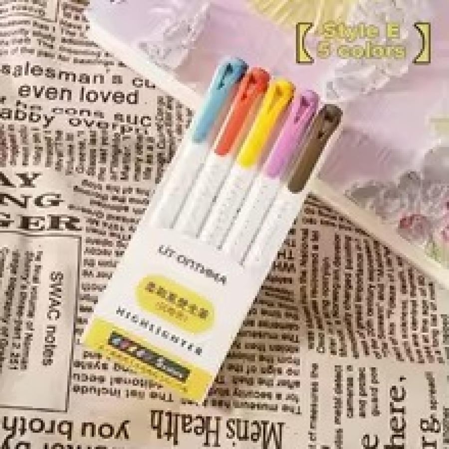 طقم أقلام تظليل 15 لون — رأس مزدوج