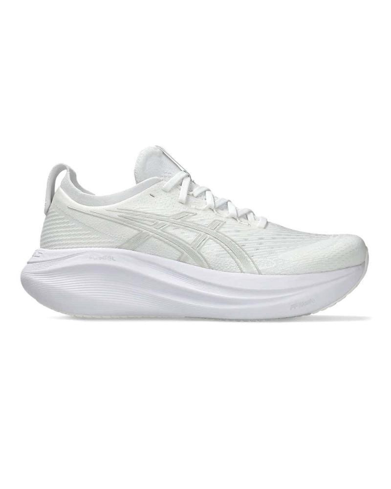 حذاء ASICS GEL-NIMBUS 27 – إصدار White/Glacier Grey الفاخر