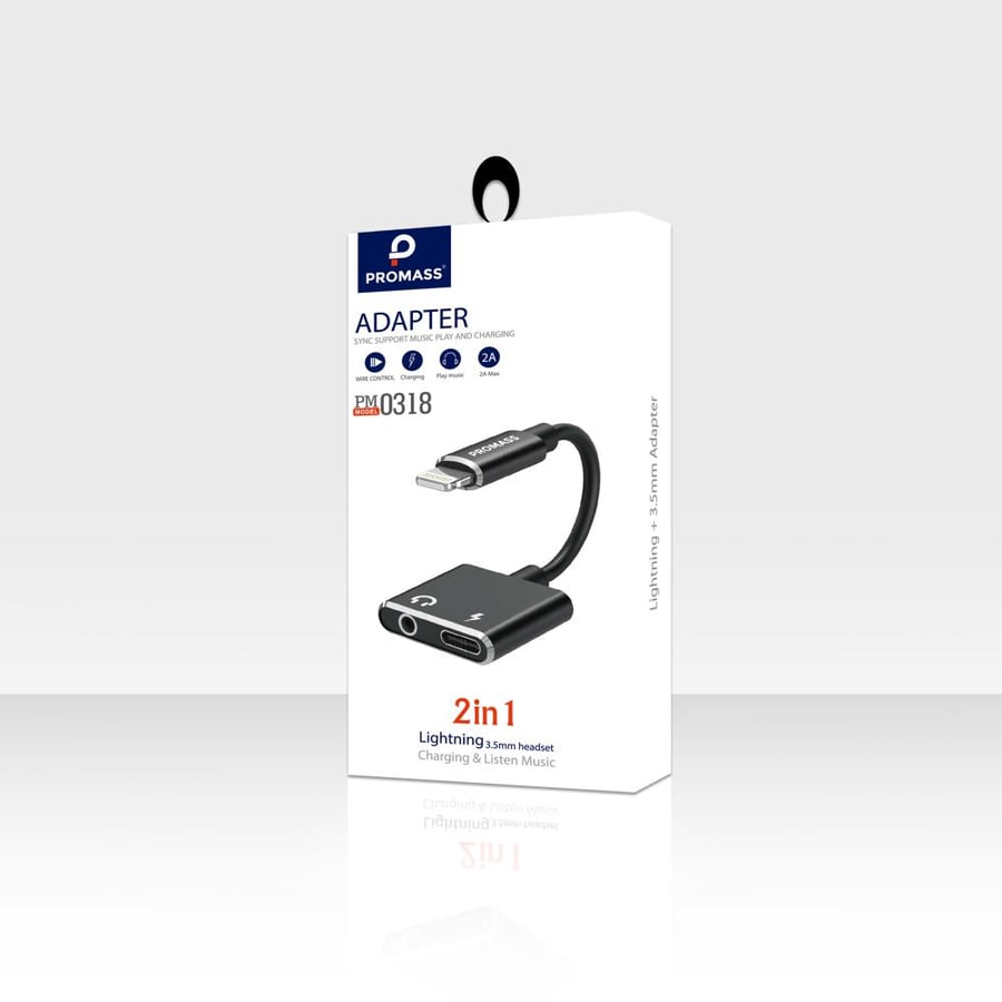 محول مخرجين من LIGHTNING  الى LIGHTNING + AUX5 - من ماركة PROMASS