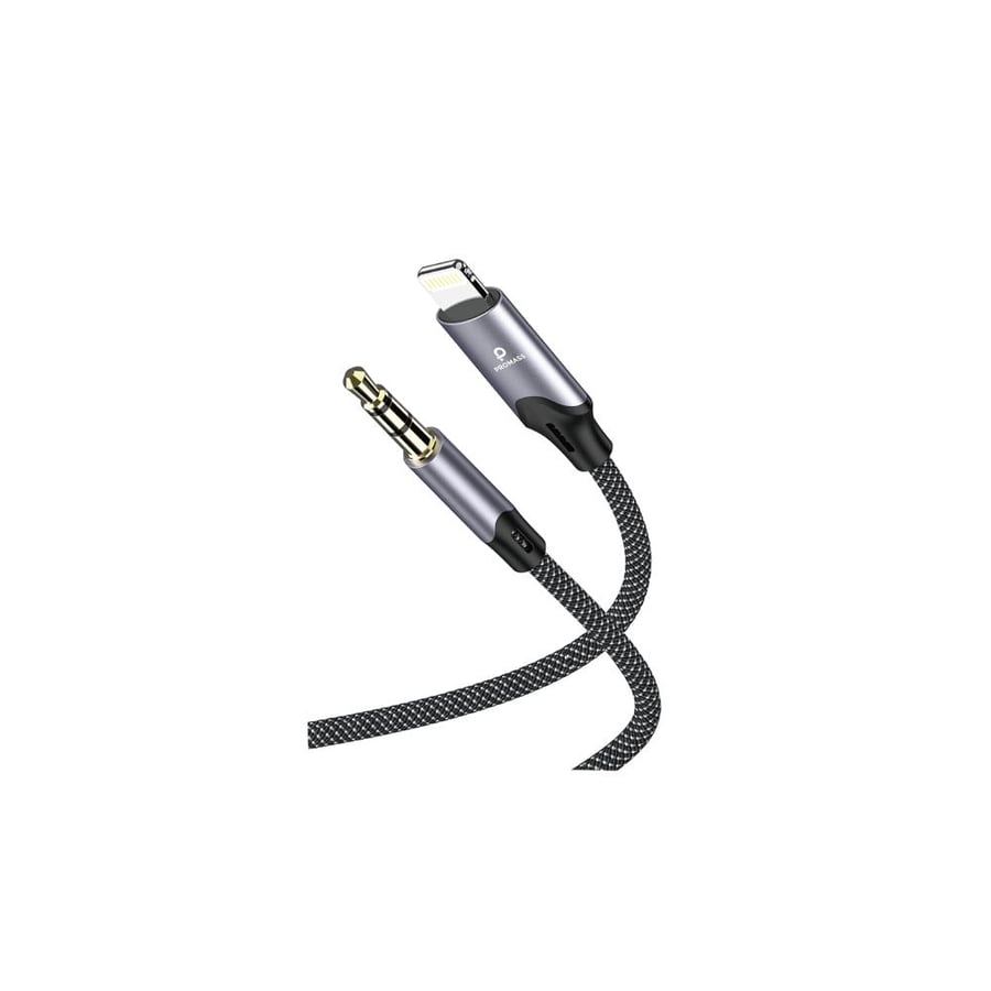 وصلة LIGHTNING / AUX بطول مترين - من ماركة PROMASS