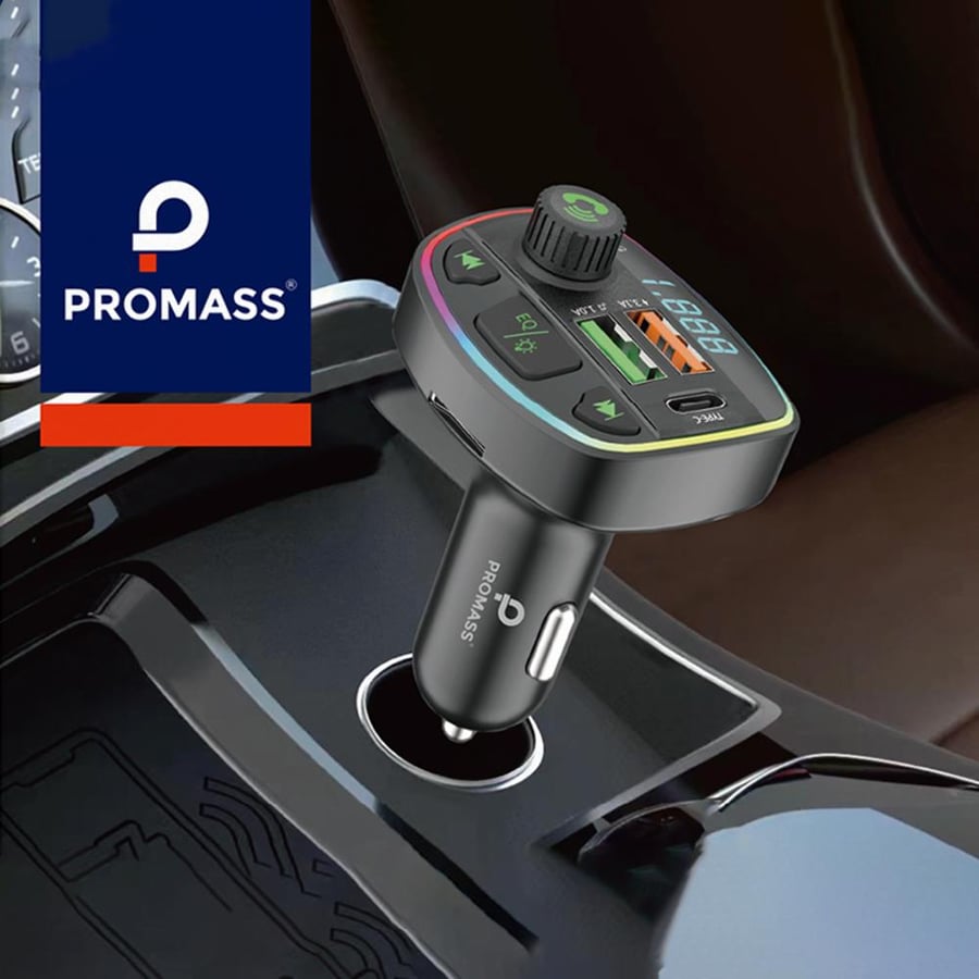 رأس شاحن سيارة ومشغل لـ MP3 بلوتوث  - من ماركة PROMASS