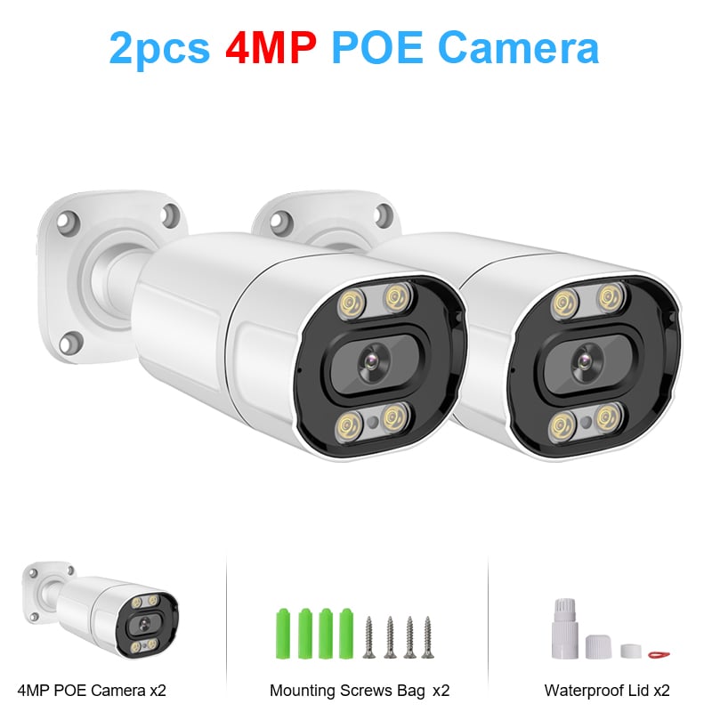 Smar 4K 8MP 5MP الصوت IP كاميرا مراقبة الأمن POE H.265 في الهواء الطلق مقاوم للماء IP66 كاميرا تلفزيونات الدوائر المغلقة P2P المنزل ل POE NVR XMEye