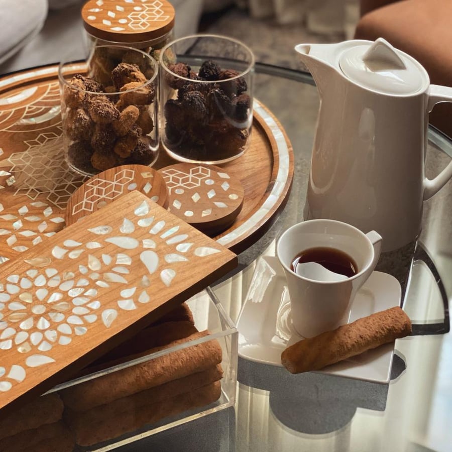 علبة اكلرك بغطاء خشبي