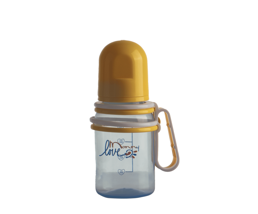 Blue seamless feeding bottle with double handle 120 ml