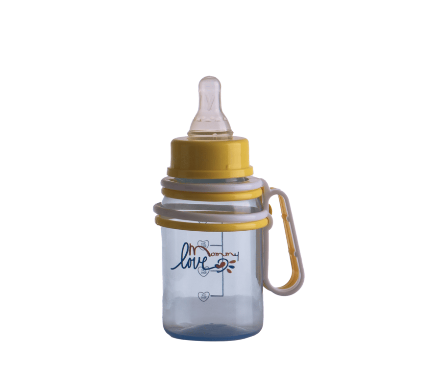 Blue seamless feeding bottle with double handle 120 ml