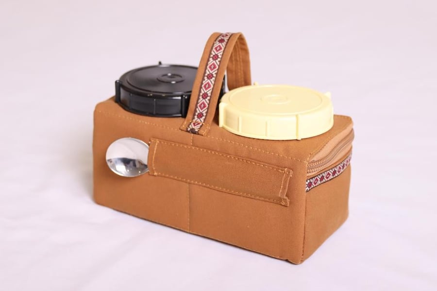 Double tin box bag