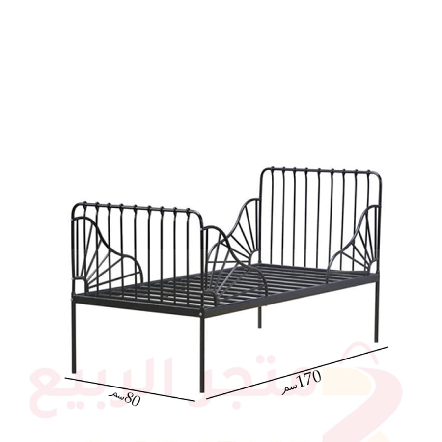 سرير أطفال حديد اسود 170سم رقم 3835