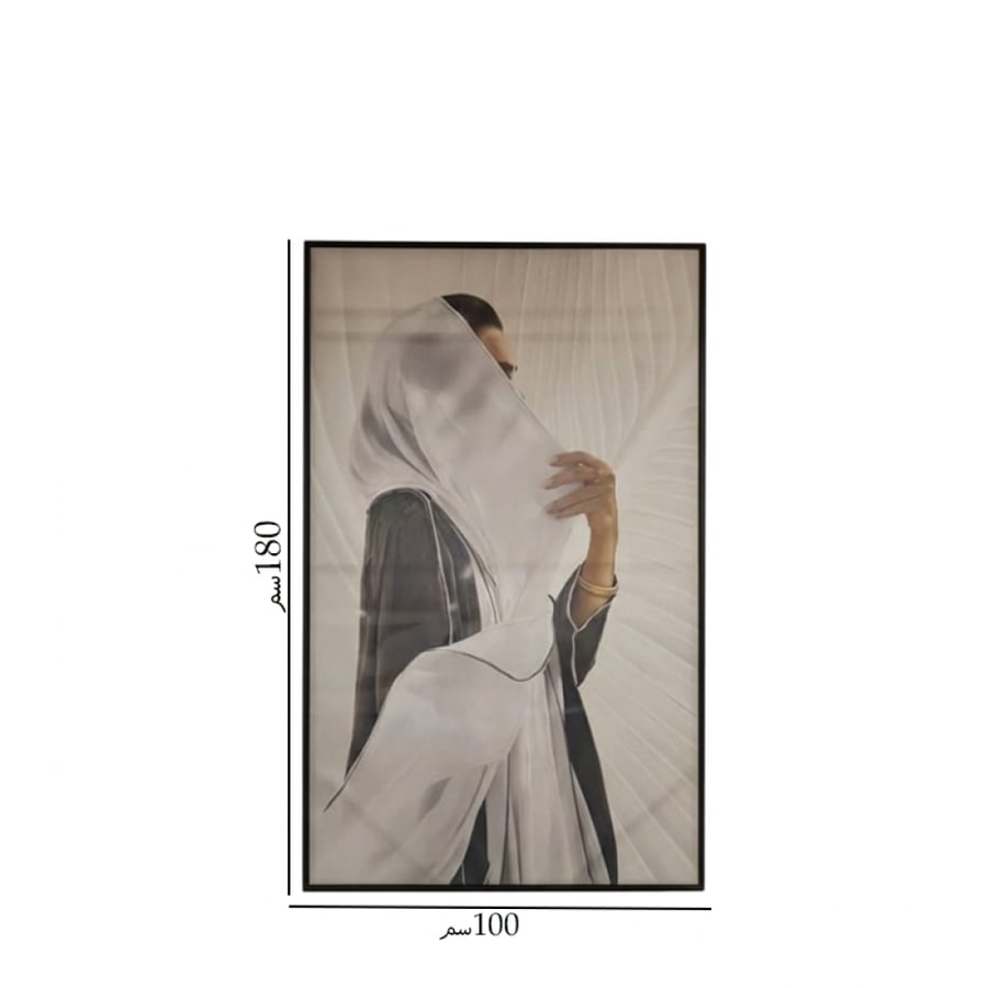 لوحة جدارية اطار اسود 180سم بعلاق عباية رقم 11843
