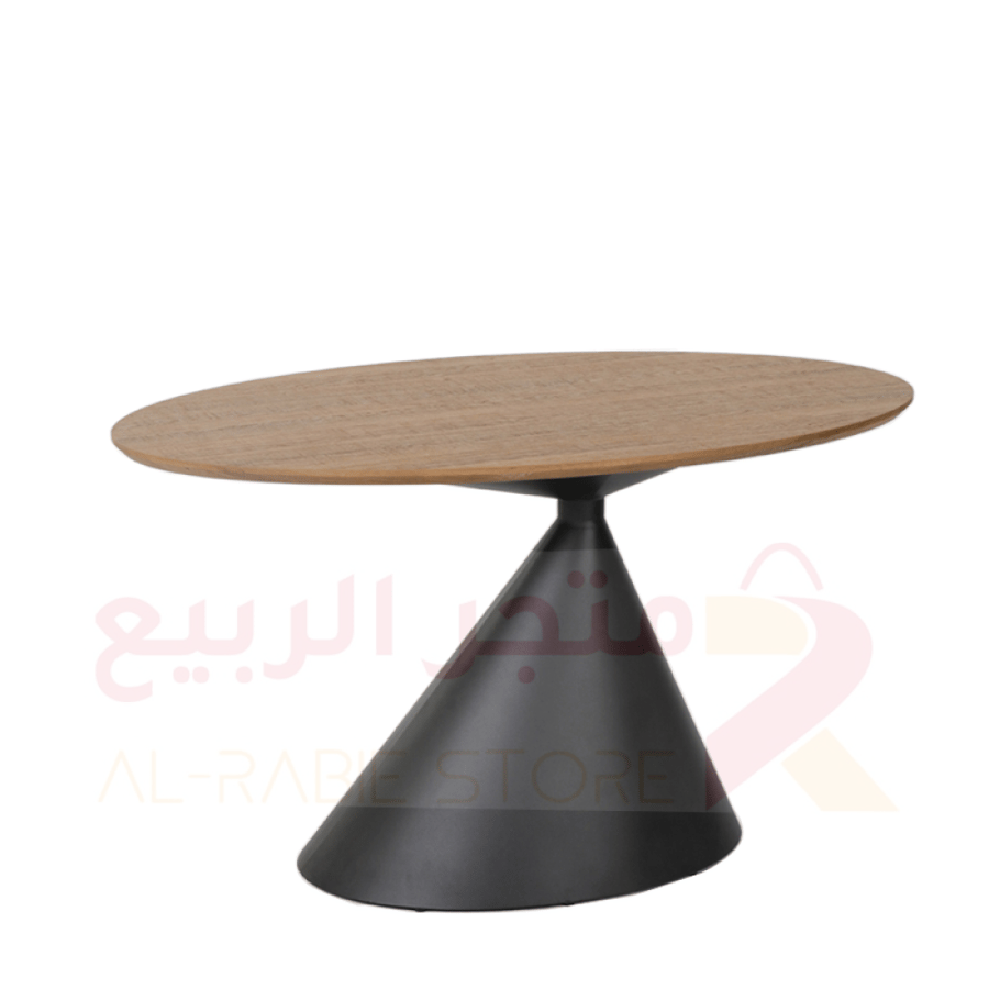 طاولة خدمة (ضيافة) مفرد خشب بيضاوي بقاعدة حديد رقم DT-809