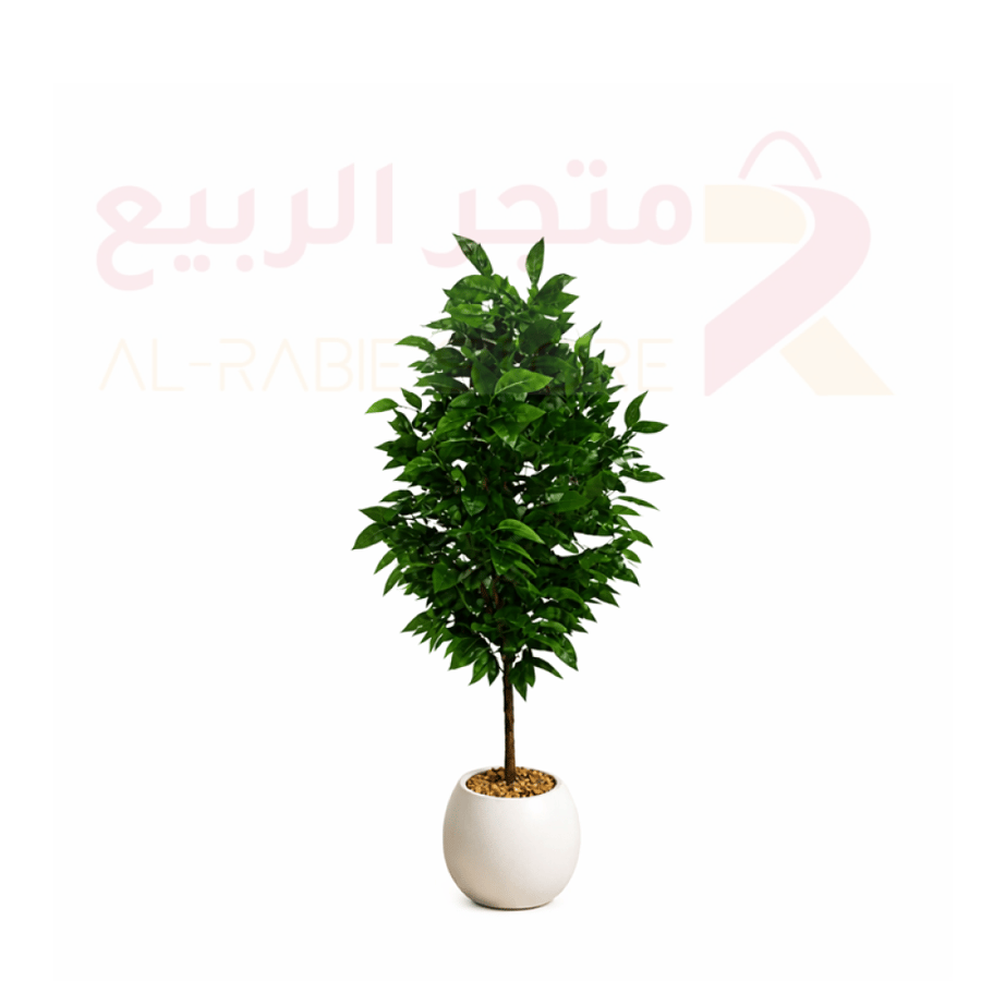 شجرة صناعية بمركن بلاستيك ابيض 200سم رقم R446-102