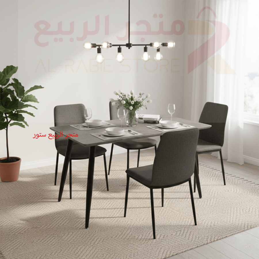 طاولة ضيافة مفرد خشب رمادي بقاعدة حديد رقم M-01
