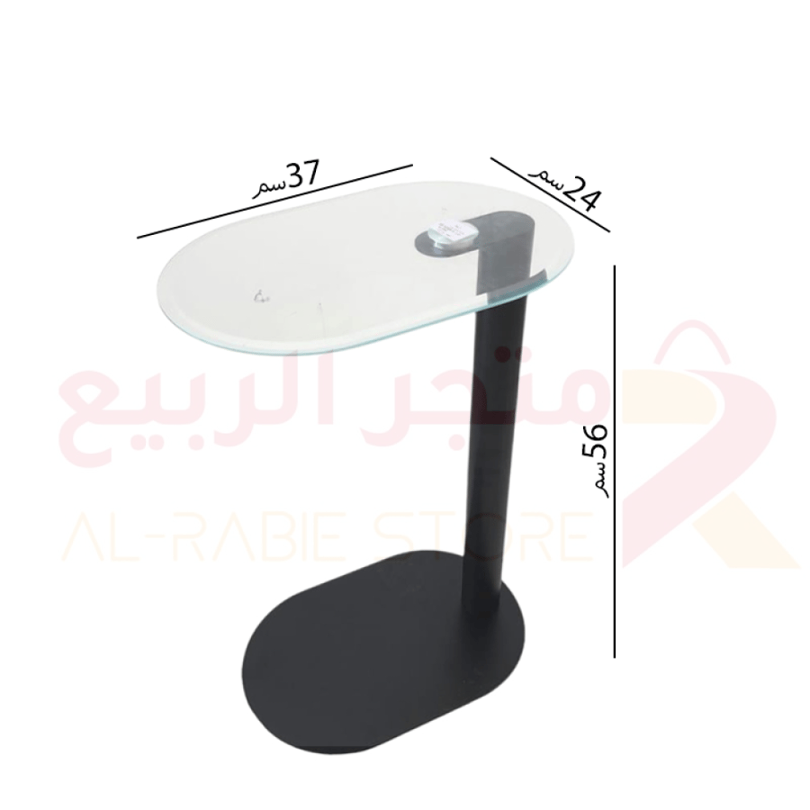 طاولة خدمة زجاج بقاعدة اسود رقم AR-10249