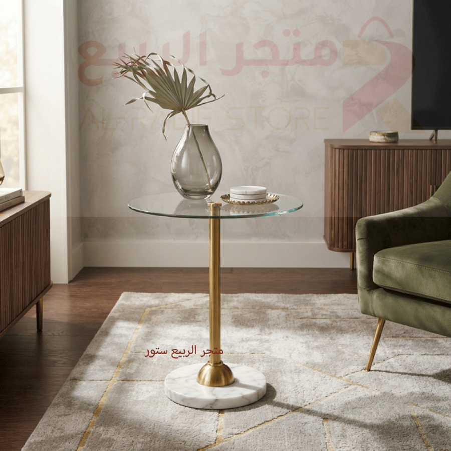طاولة خدمة مفرد زجاج قاعدة رخام رقم OG-10