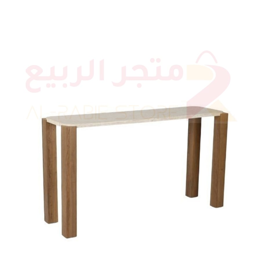 مدخل (كونسول) رخام بيج بقاعدة خشب رقم XG-2522