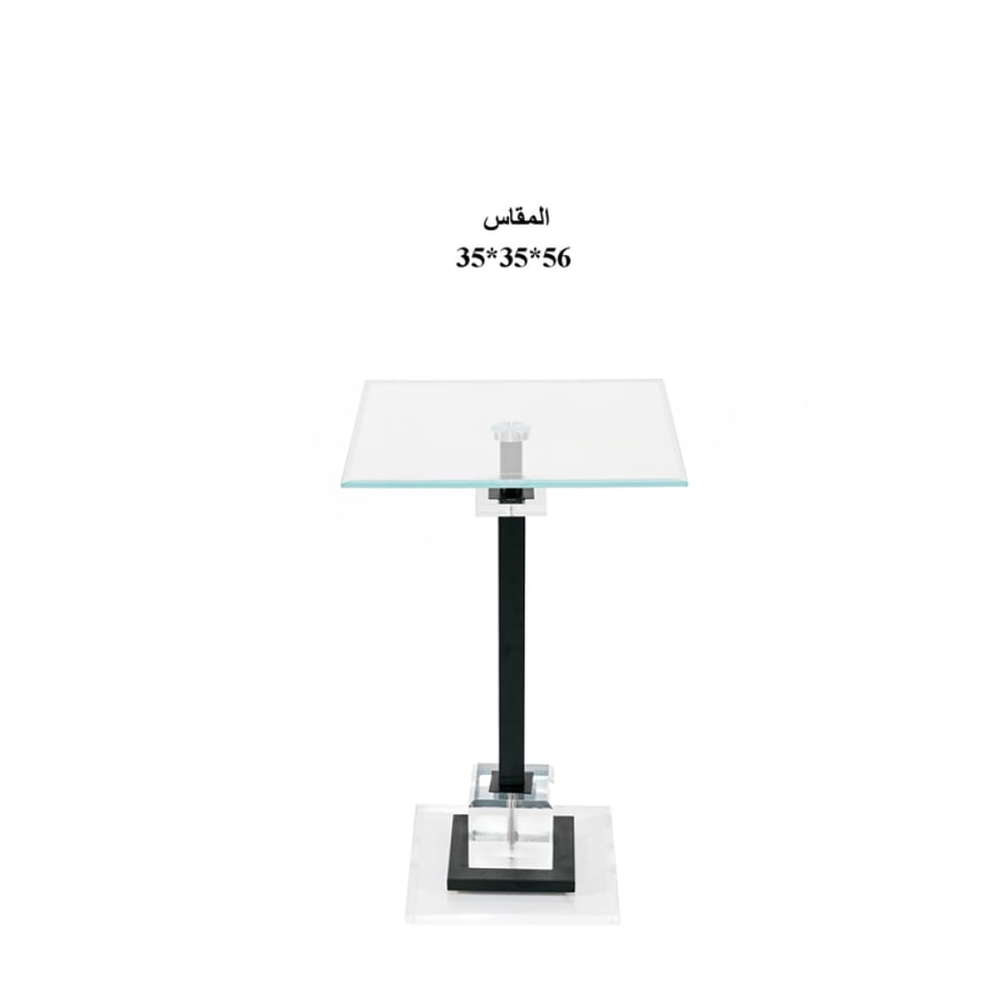 طاولة خدمة (ضيافة) مفردة زجاج بقاعدة كريستال رقم OG-38
