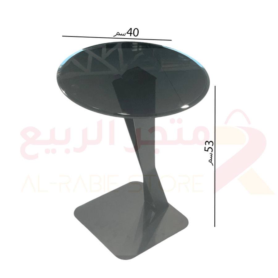 طاولة خدمة زجاج بقاعدة اسود رقم AR-10202