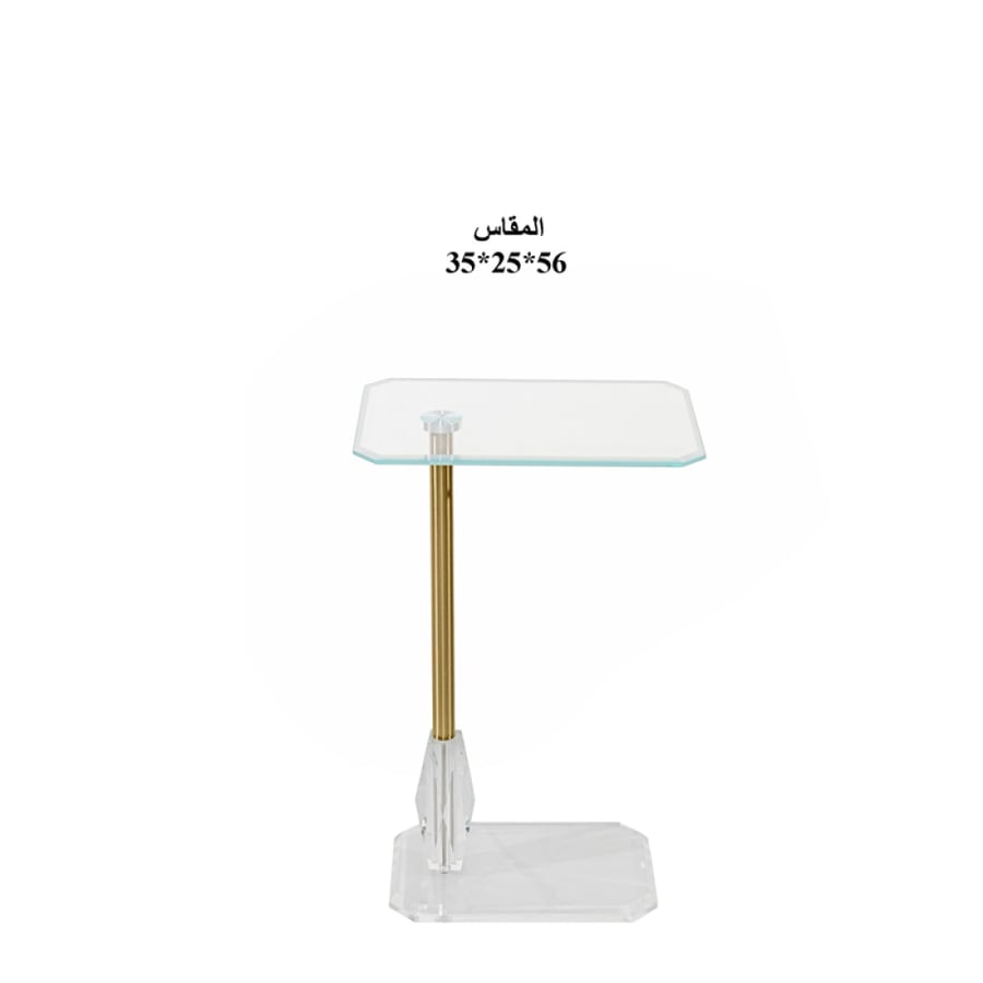 طاولة خدمة (ضيافة) مفردة زجاج بقاعدة كريستال رقم OG-62