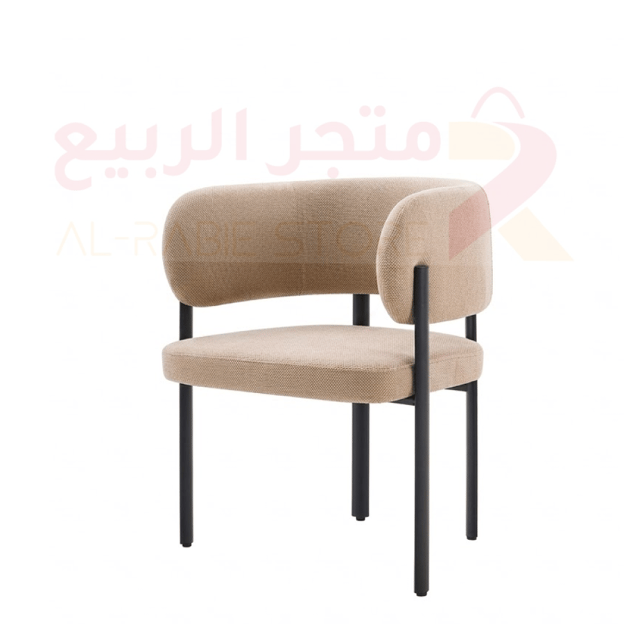 كرسي مفرد قماش بني قاعدة حديد رقم A-43