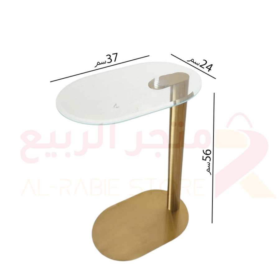 طاولة خدمة زجاج بقاعدة ذهبي رقم AR-10247