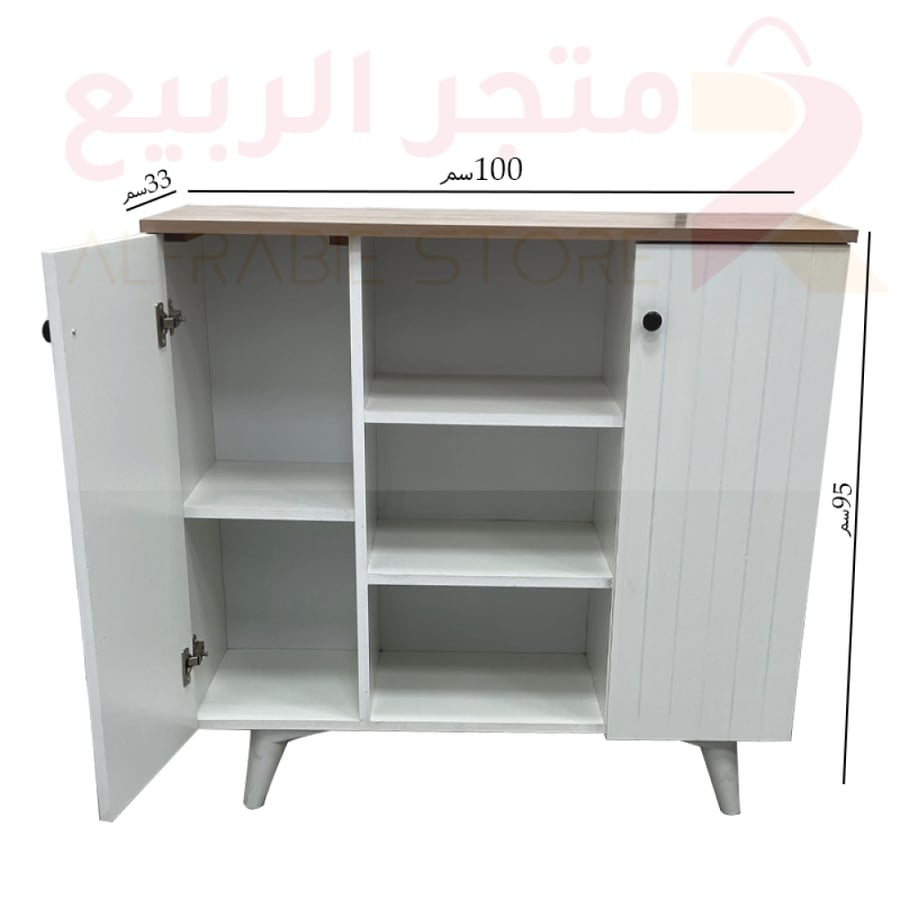 دواب (ركن) كافيه خشب بسطح بيج 2باب 3رفوف رقم CAF015