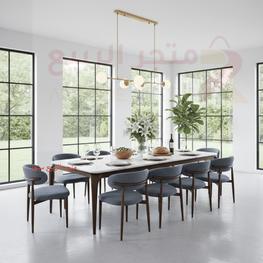طقم طاولة طعام مستطيل قاعدة حديد 10كراسي رقم CHW50294
