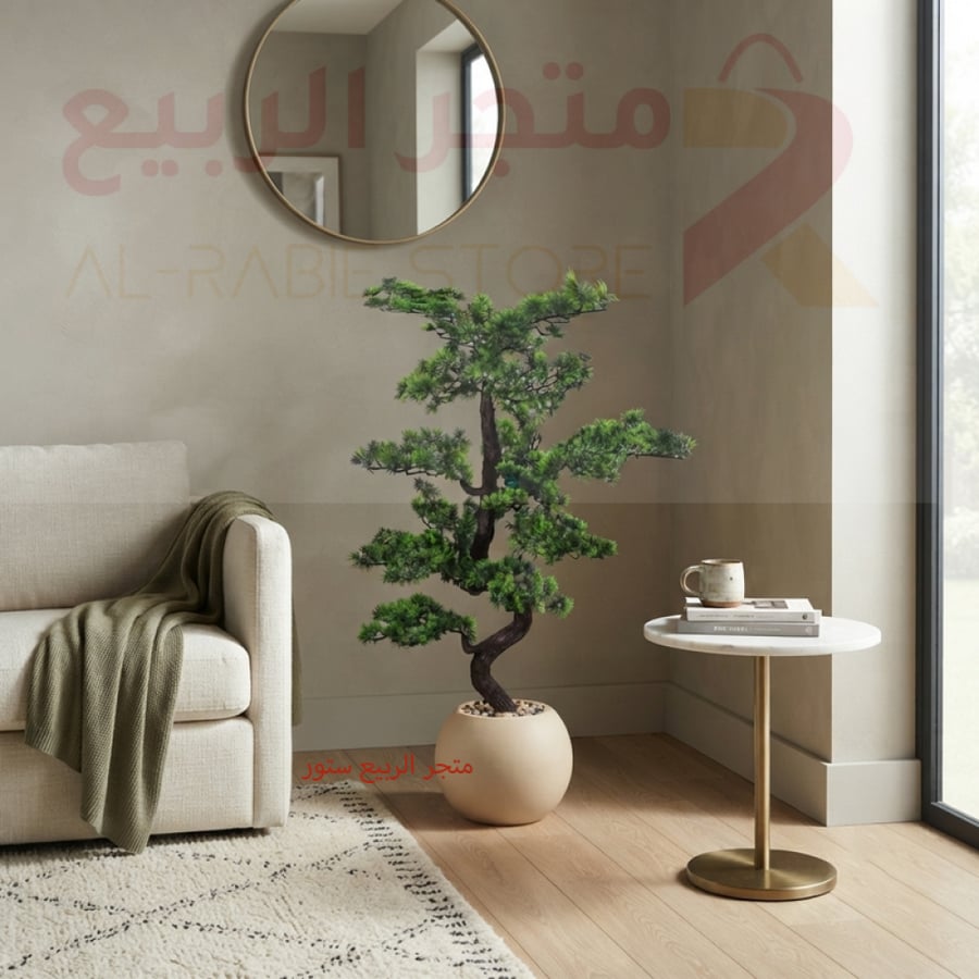 شجرة بونساي صناعية بمركن بلاستيك 100سم رقم 528-4