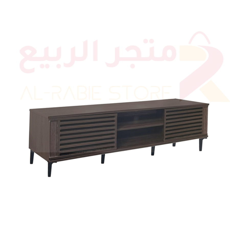 طاولة تلفاز خشب ماليزي بني 2باب 2رف رقم TC109