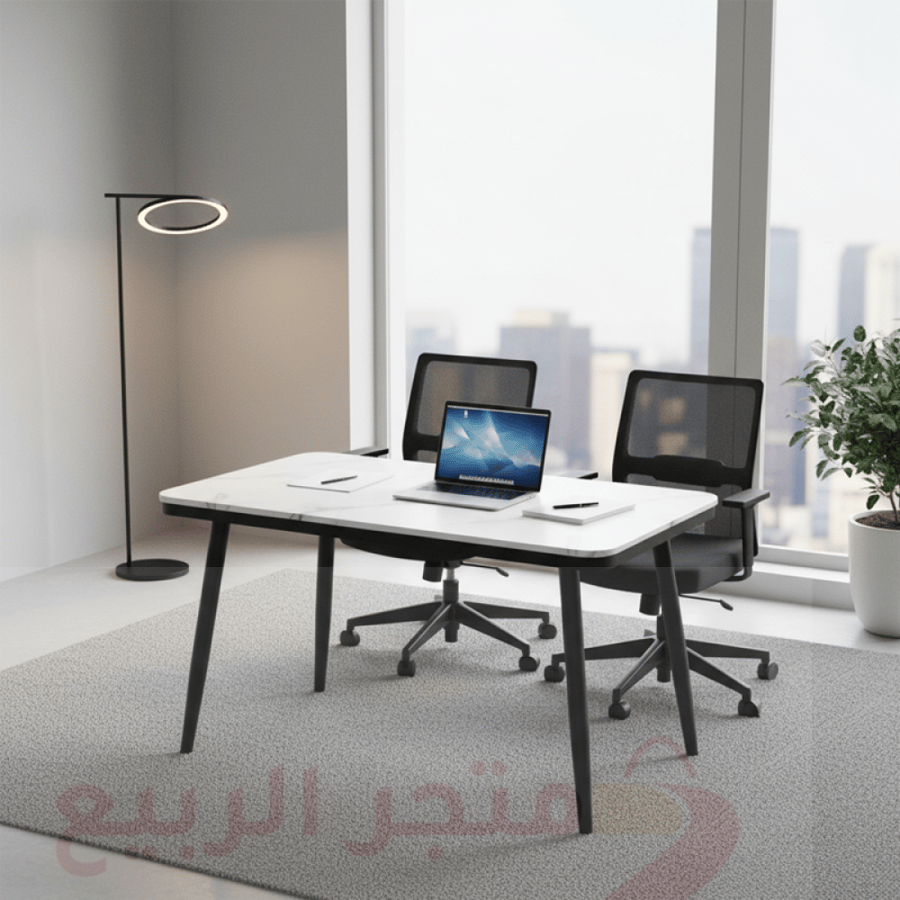 طاولة مفردة رخام بهيكل حديد رقم 9204-17