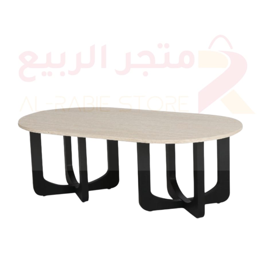 طاولة قهوة خشب هيكل حديد رقم 00058