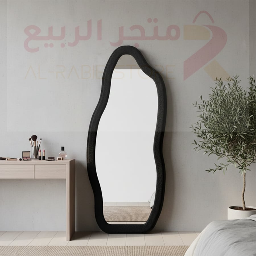 مرآة مستطيلة بوكليه اسود رقم 20615