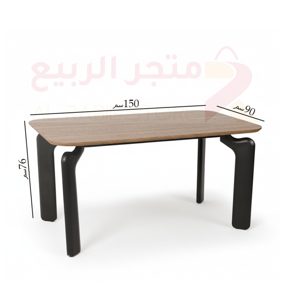 طاولة ضيافة مفرد خشب بني بقاعدة حديد رقم DT-808