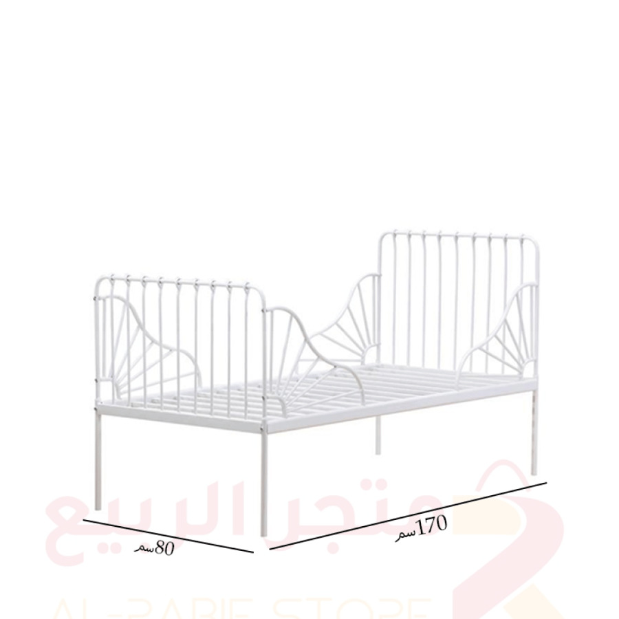 سرير أطفال حديد ابيض 170سم رقم 3835
