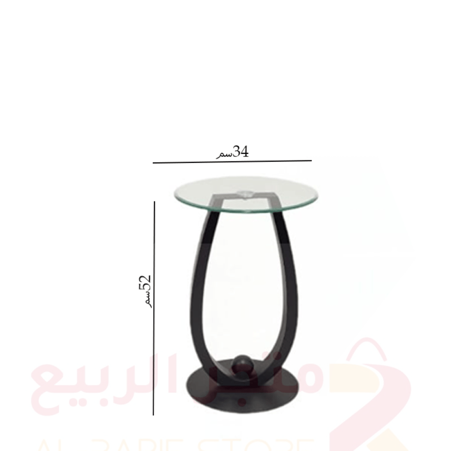 طقم طاولات ضيافة (كنب) زجاج هيكل حديد اسود 5قطع رقم 10751A/b