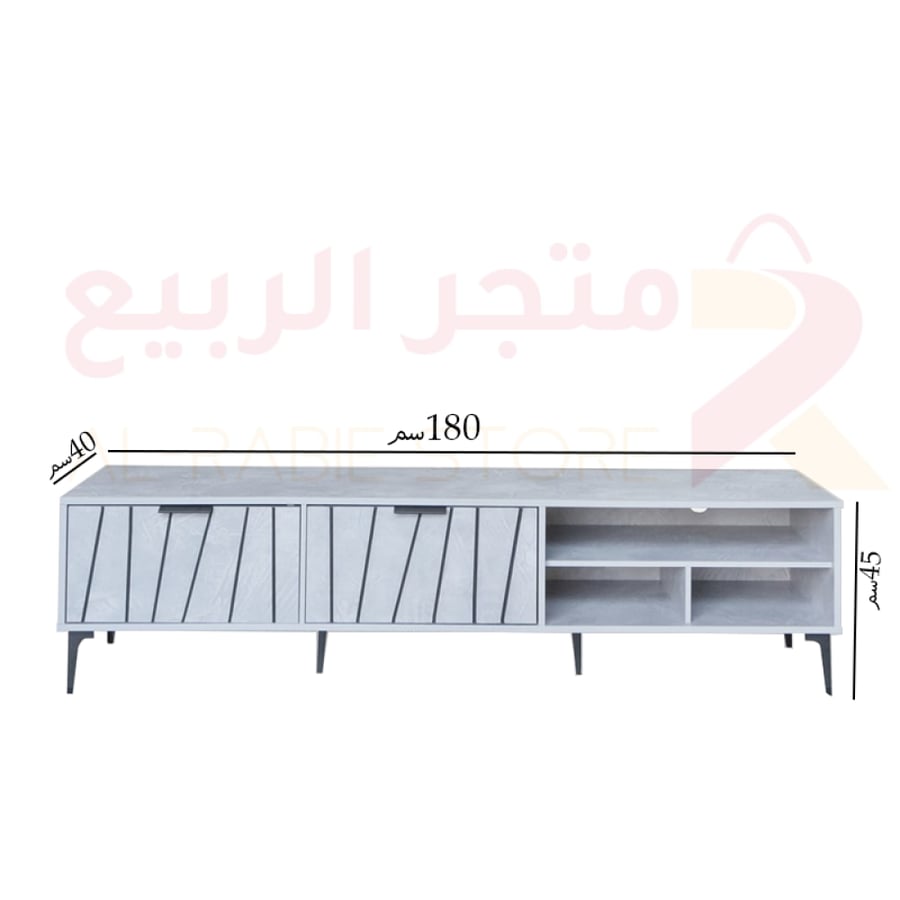 طاولة بلازما (تلفاز) خشب رمادي 2باب رقم WHM695