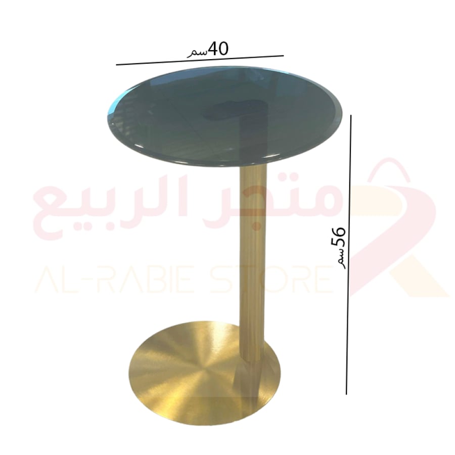طاولة خدمة زجاج بقاعدة ذهبي رقم AR-10197