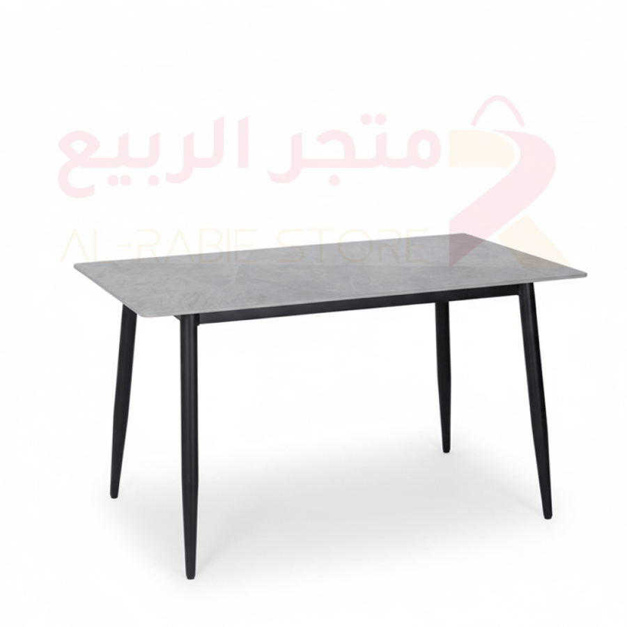 طاولة ضيافة مفرد خشب رمادي بقاعدة حديد رقم M-01