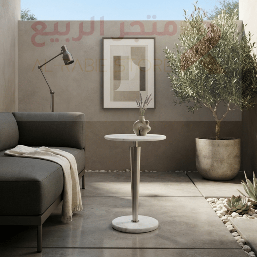 طاولة خدمة مفردة رخام بقاعدة رخام رقم OG-40