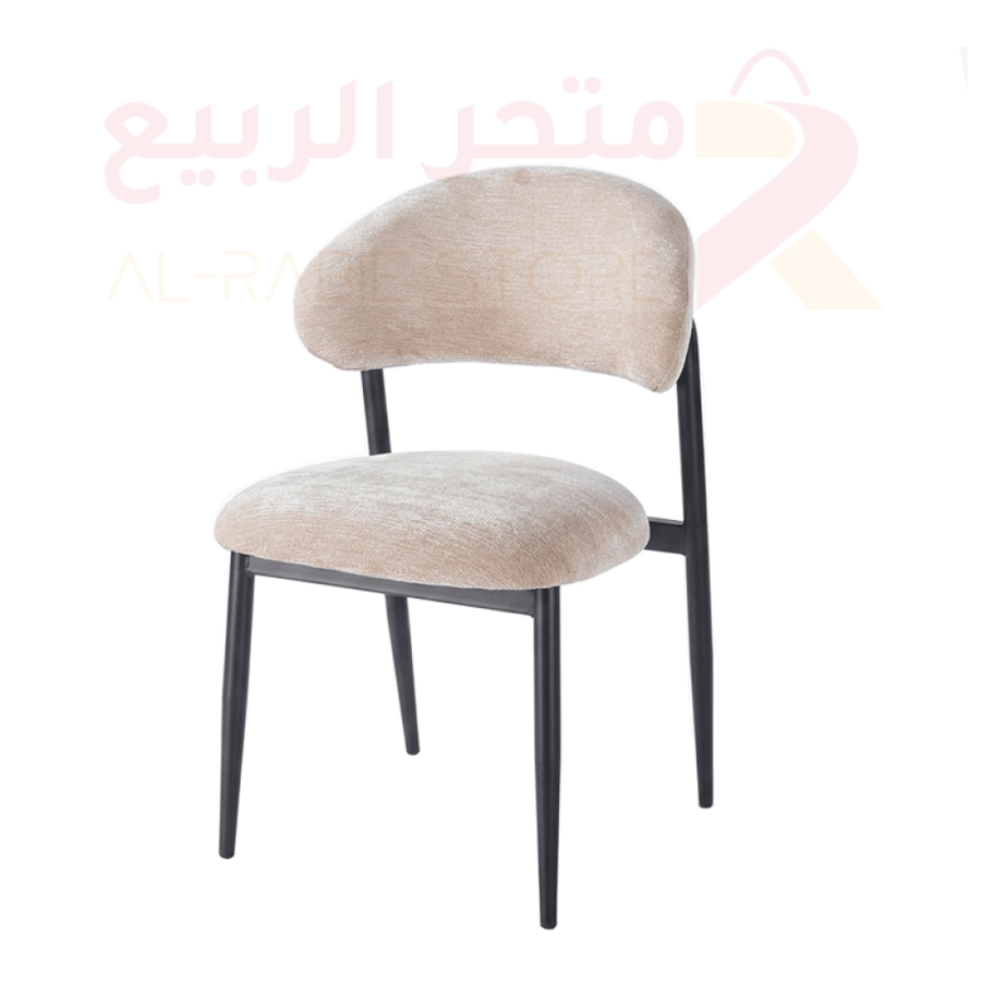 كرسي مفرد قماش بيج قاعدة حديد رقم DY-05