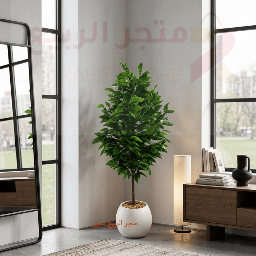 شجرة صناعية بمركن بلاستيك ابيض 200سم رقم R446-102