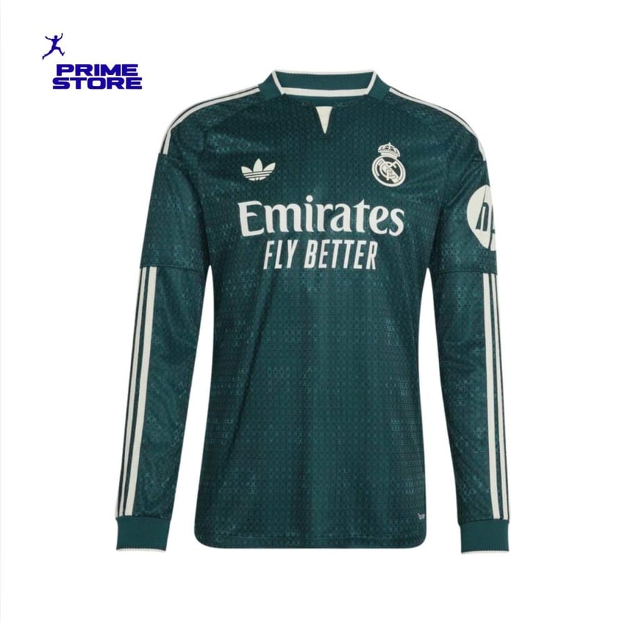 Real Madrid Away Authentic Jersey Long Sleeve Green 26/27