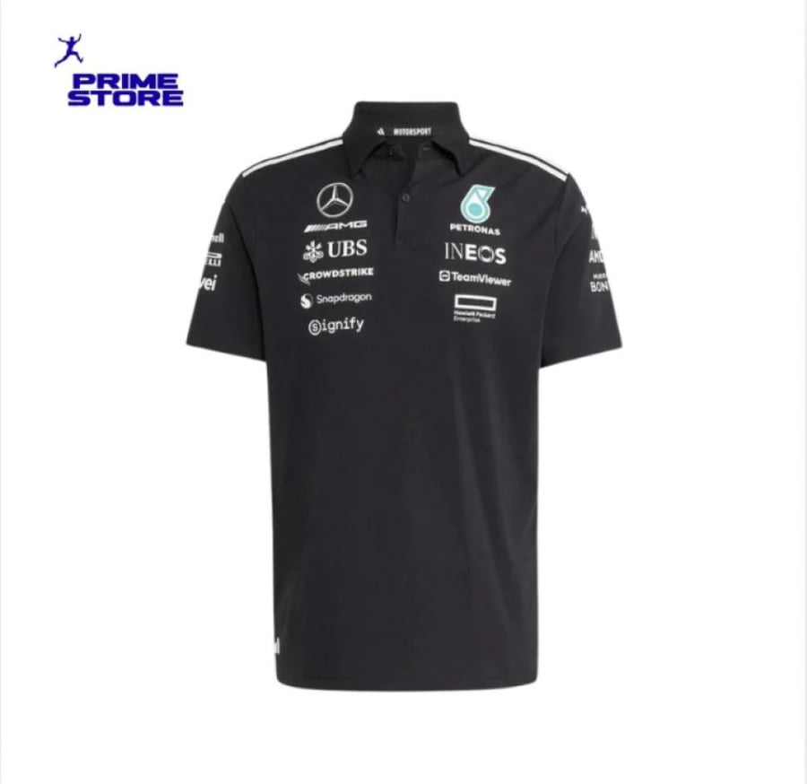 Mercedes AMG Petronas F1 2025 Team Polo (Black)