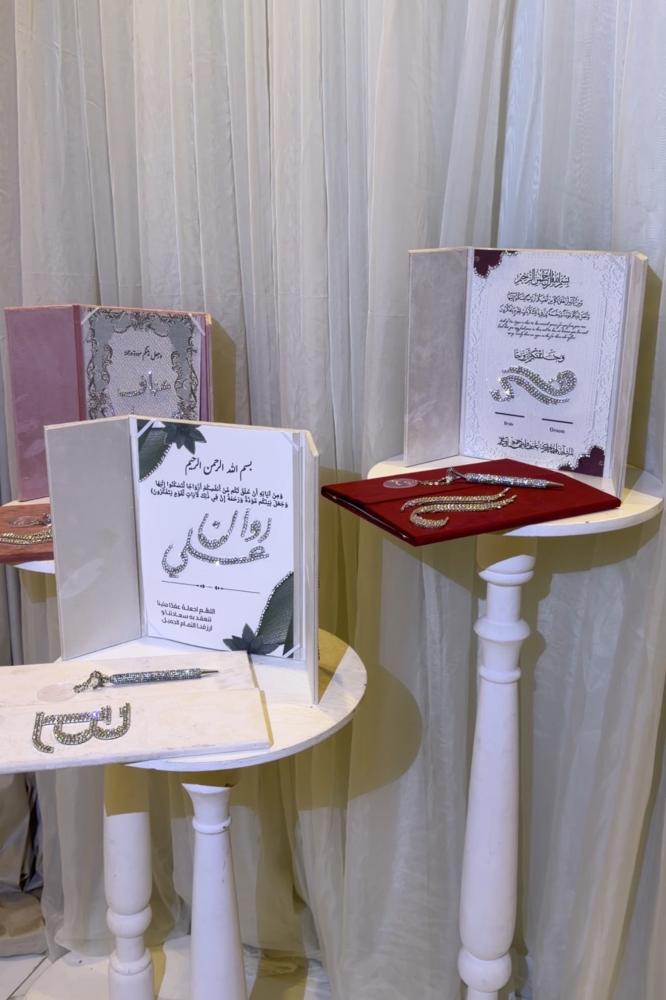 Marriage contract signing notebook with crystal writing
